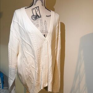 Cozy White Cable Knit Sweater